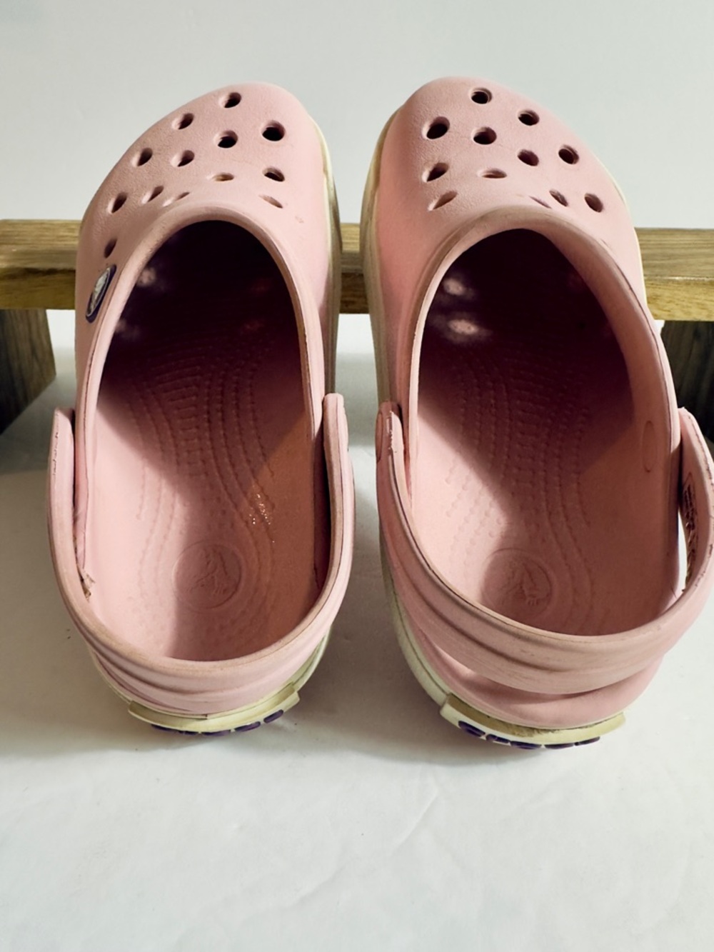 Crocs Kids Pink Slip-On Clog Shoes with Heel Strap size 10 - Picture 4 of 7